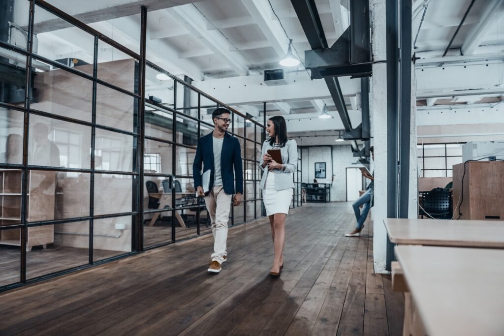 Happy business partners.